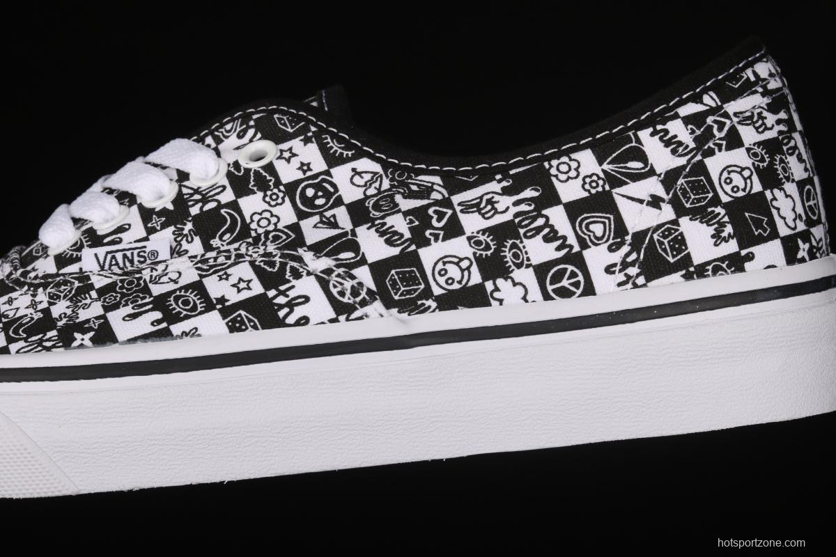 Vans Authentic black and white graffiti printing VN0A2Z518G