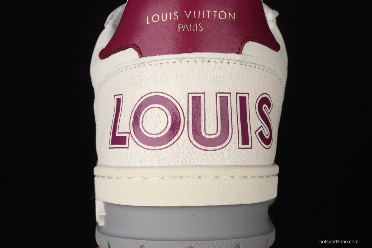 Authentic LV 2021ss early spring fashion catwalk sneakers 400N 51White Purple