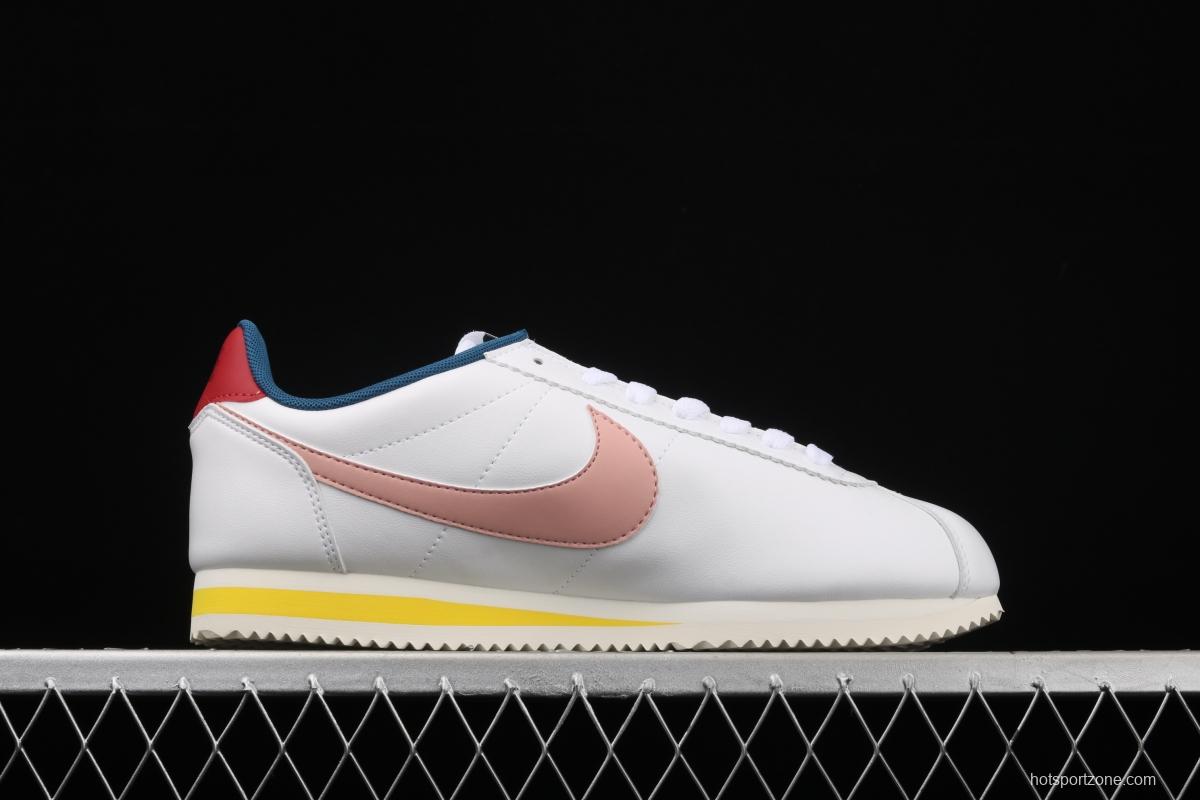 NIKE Classic Cortez Leather Forrest Gump fresh white powder matching leather running shoes 807471-114