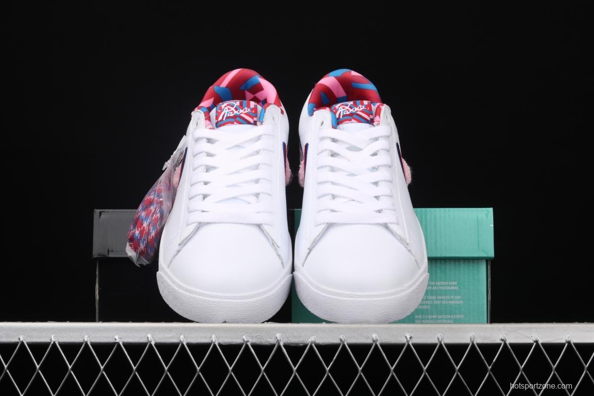 NIKE SB Blazer Low x Parra joint model 3D naked eye tricolor color hook leisure board shoes CN4507-100