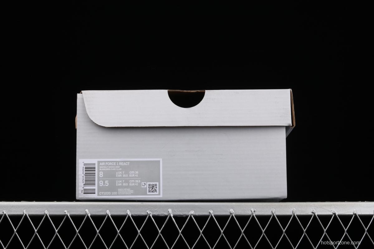 NIKE Air Force 1 React big hook analysis of low-top sports leisure board shoes CT1020-100