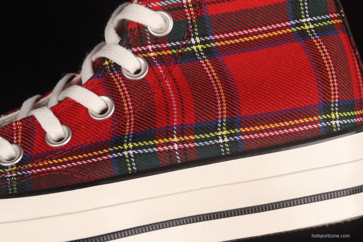 Converse Chuck 1970's Converse Christmas red checkered high-top casual board shoes 169257C