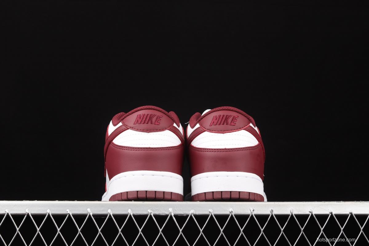 NIKE SB DUNK Low Prm wine red and white color SB buckle rebound fashion leisure board shoes DD1503-108