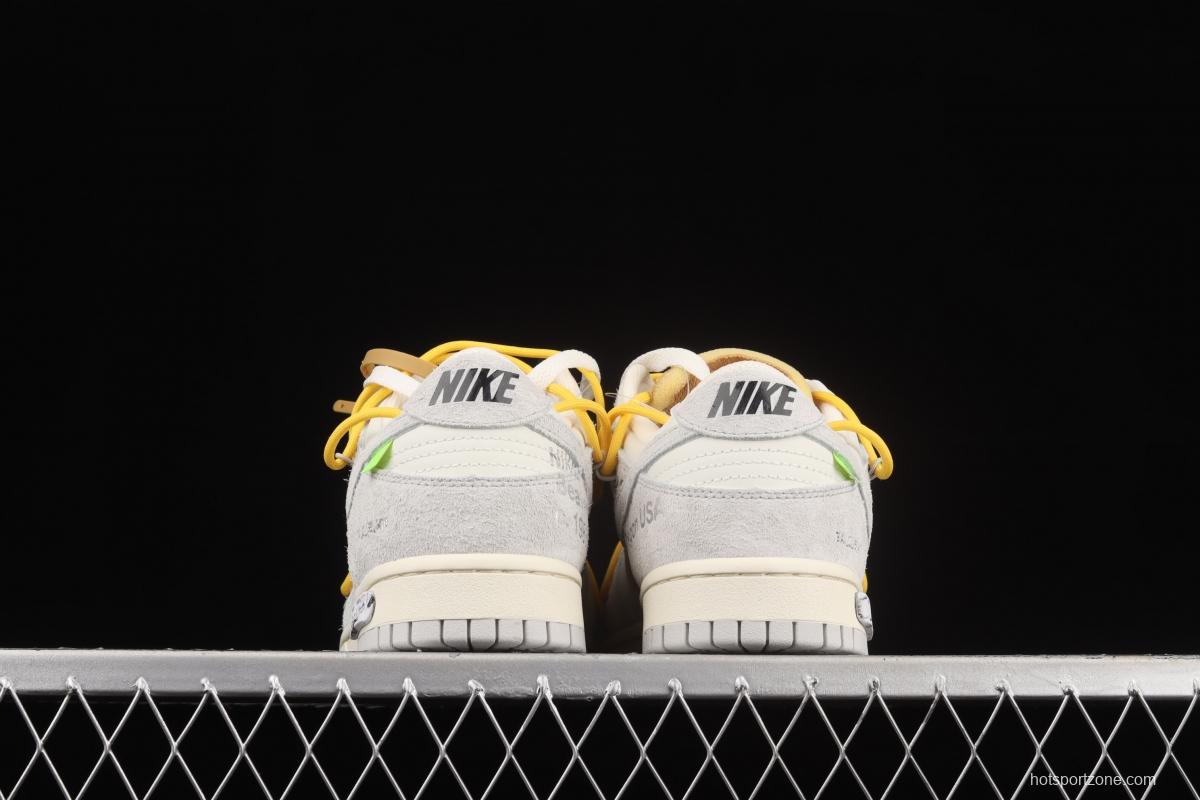 OFF-White x NIKE DUNK Low 12 of 50 OW suede SB buckle rebound fashion casual board shoes DJ0950-109