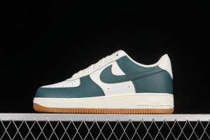 NIKE Air Force 1x07 Low rice white, dark green, low-top casual board shoes AQ2312-306