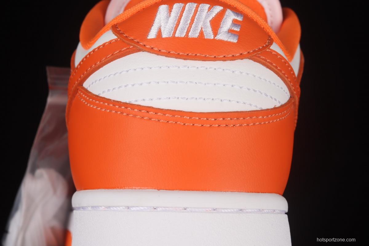 NIKE SB DUNK Low Pro Syracuse White Orange Leisure Sports Board shoes with low Top layer CU1726-101