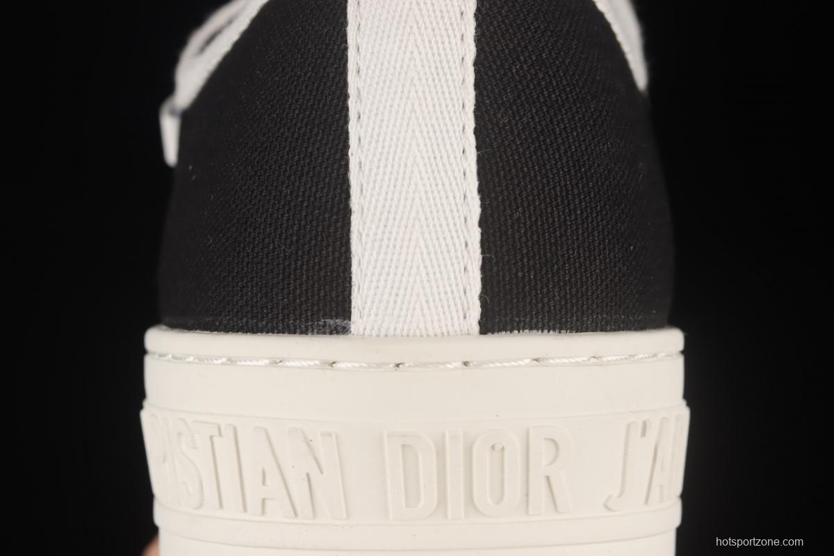 Dior Walk'n Dior 21s embroidery series 3D canvas low upper shoes KCH369STCS900Black