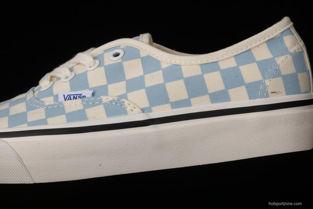 Vans Authentic 44 DX Anaheim milk blue and white checkerboard plaid low upper canvas shoes VN0A54F241J