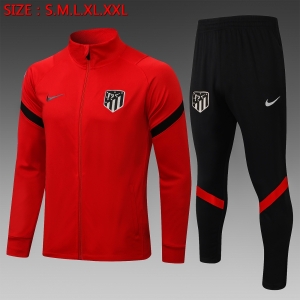 21 22 Atlético Madrid Full Zipper Tracksuit High Collar Red S+2XL A466#