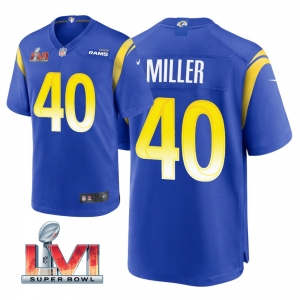 Men's Von Miller Royal Super Bowl LVI Bound Patch Limited Jersey
