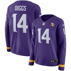 Women's Stefon Diggs Purple Therma Long Sleeve Player Limited Team Jersey