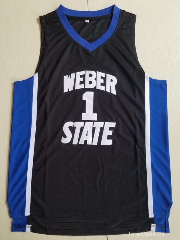 Damian Lillard 1 Weber State College Black Basketball Jersey