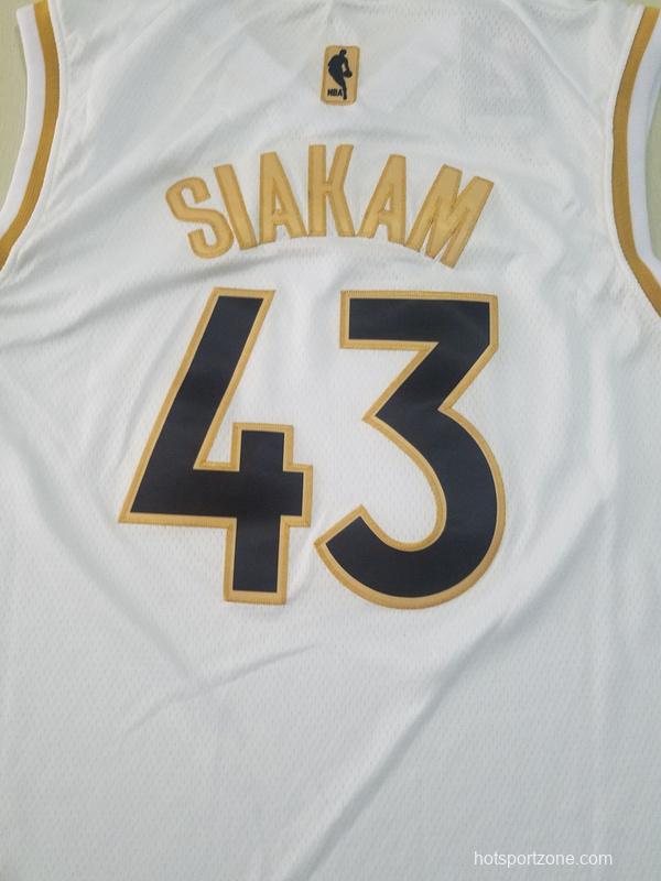 Pascal Siakam 43 White Golden Edition Jersey