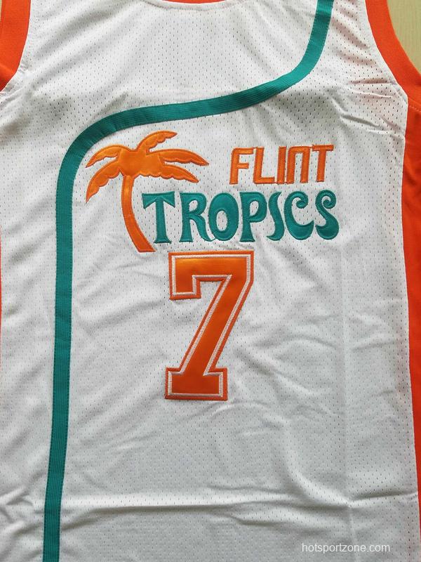 Flint Tropics 7 Coffee Black Basketball Jersey Semi Pro Team New