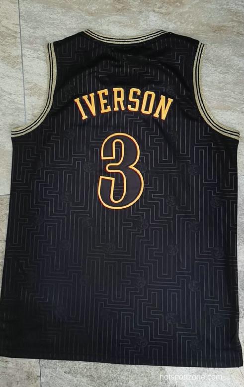 Men's Allen Iverson Black Retro Classic Team Jersey