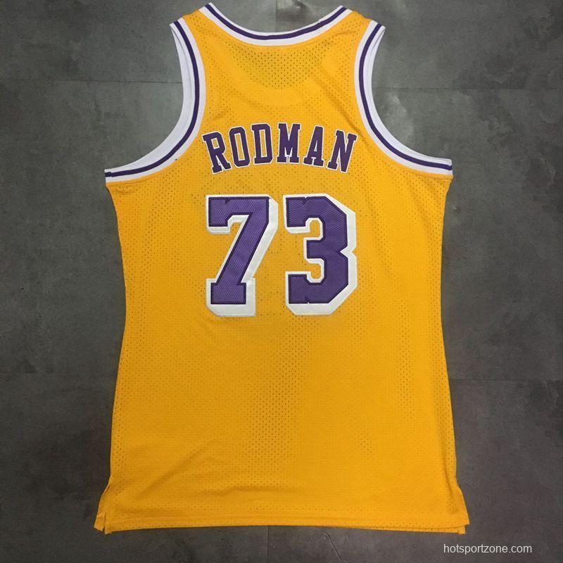 Men's Dennis Rodman Yellow Retro Classic Team Jersey