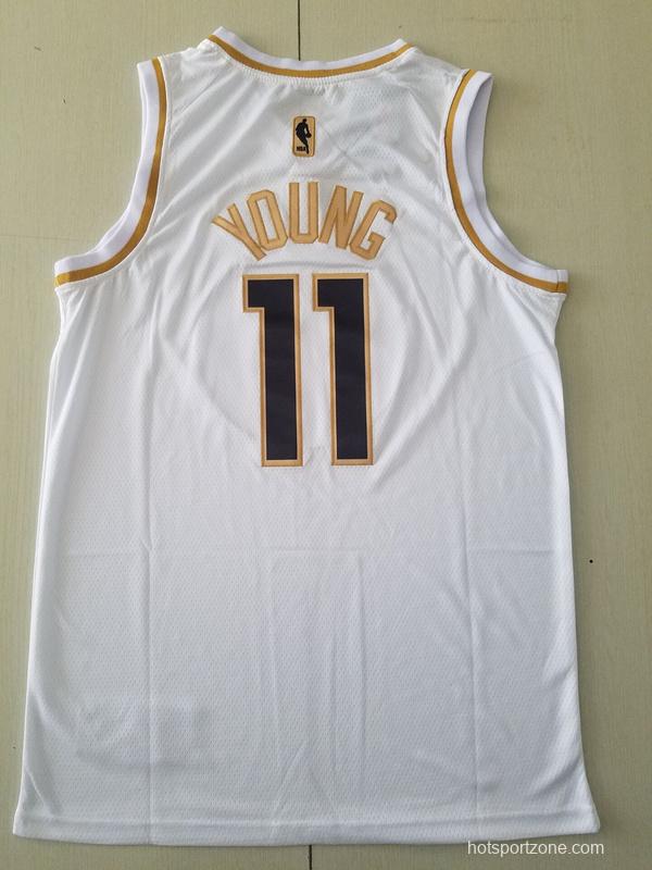 Trae Young 11 White Golden Edition Jersey