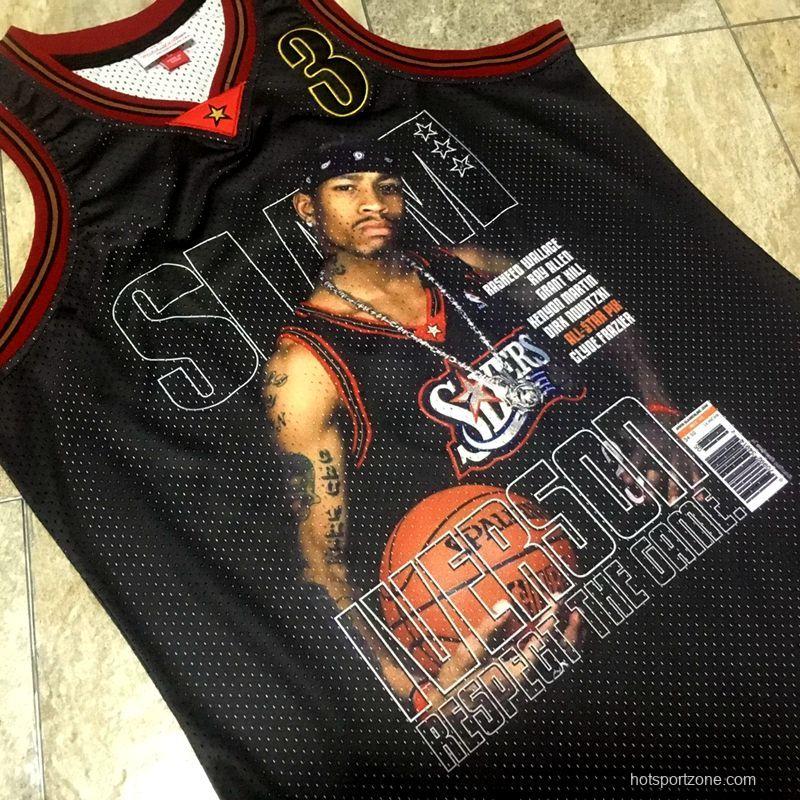 Men's Allen Iverson Black Retro Classic Team Jersey