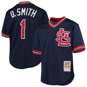 Youth Ozzie Smith Navy Cooperstown Collection Mesh Batting Practice Throwback Jersey