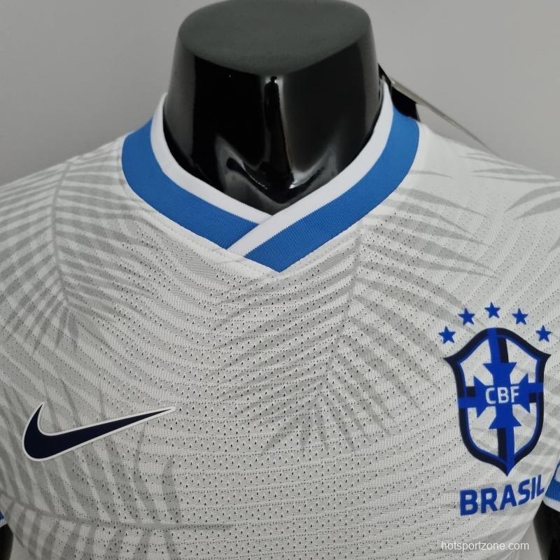 2022 Brazil Player Version Classic White Soccer Jersey