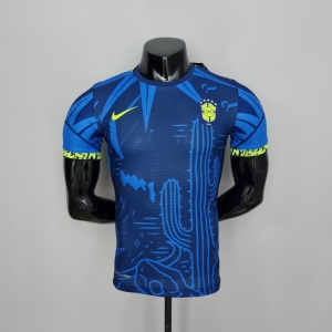 2022 Brazil Player Version Classic Blue Soccer Jersey