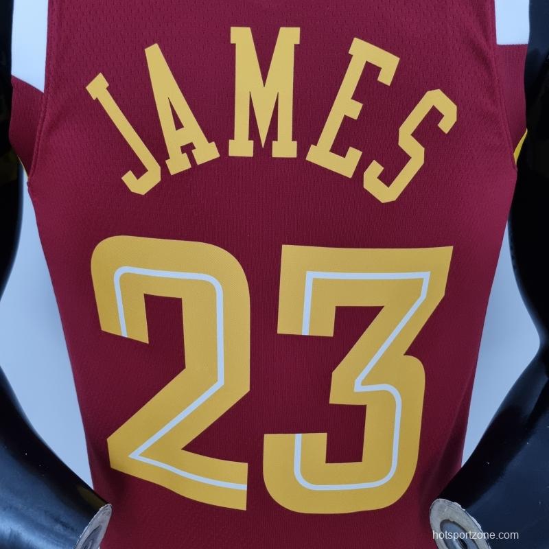 2022 Cleveland Cavaliers JAMES#23 Urban Edition Red NBA Jersey