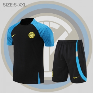 22/23 Inter Milan Training Jersey Short Sleeve Kit Black Blue