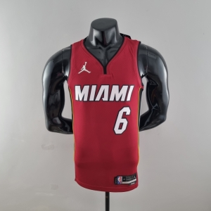 75th Anniversary Miami Heat Jordan JAMES #6 Burgundy NBA Jersey