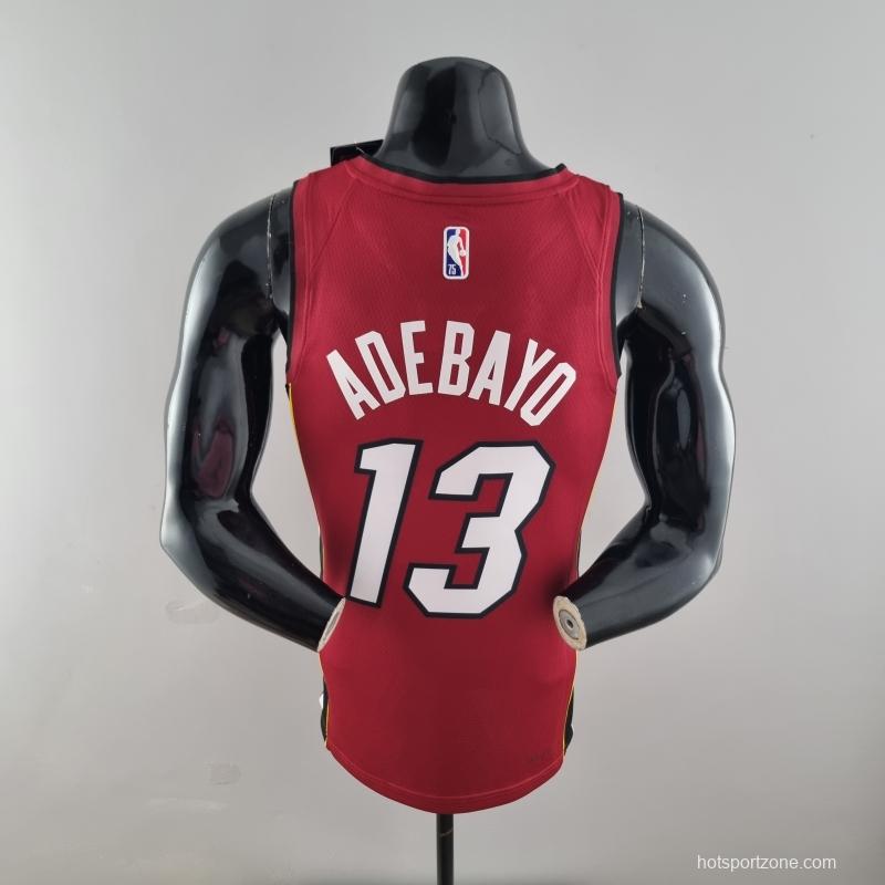 75th Anniversary Miami Heat Jordan ADEBAYO#13 Burgundy NBA Jersey