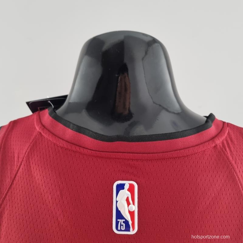 75th Anniversary Miami Heat Jordan ADEBAYO#13 Burgundy NBA Jersey