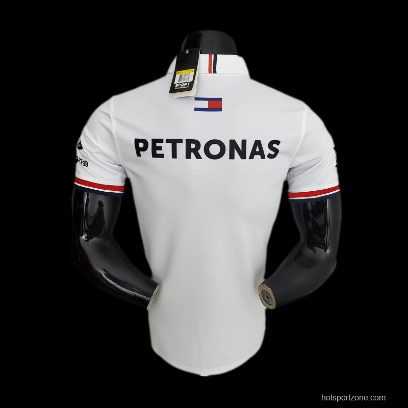 F1 Formula One 2022 Racing Suit Mercedes Polo White 