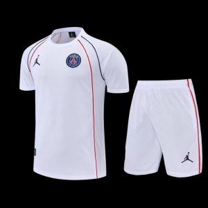 22/23 PSG White (Red Edge) Short Sleeve Training Jersey: