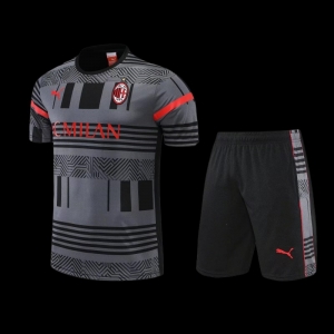 22/23 AC Milan Black Grey Short Sleeve Training Jersey: