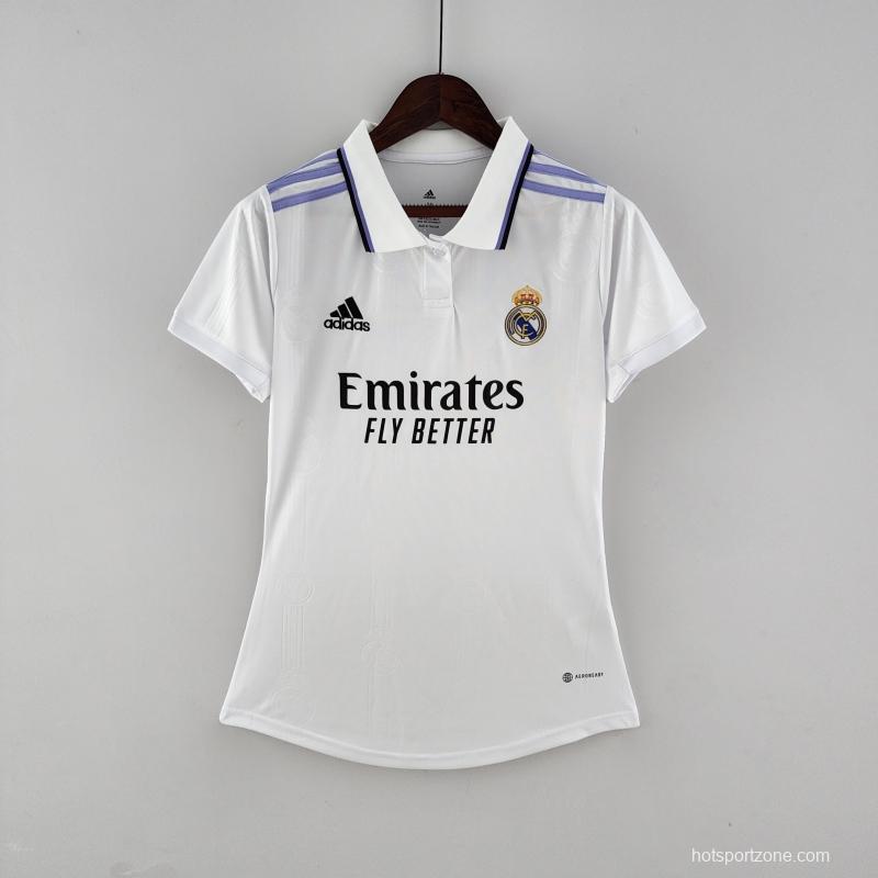 22/23 Women Real Madrid Home  Soccer Jersey