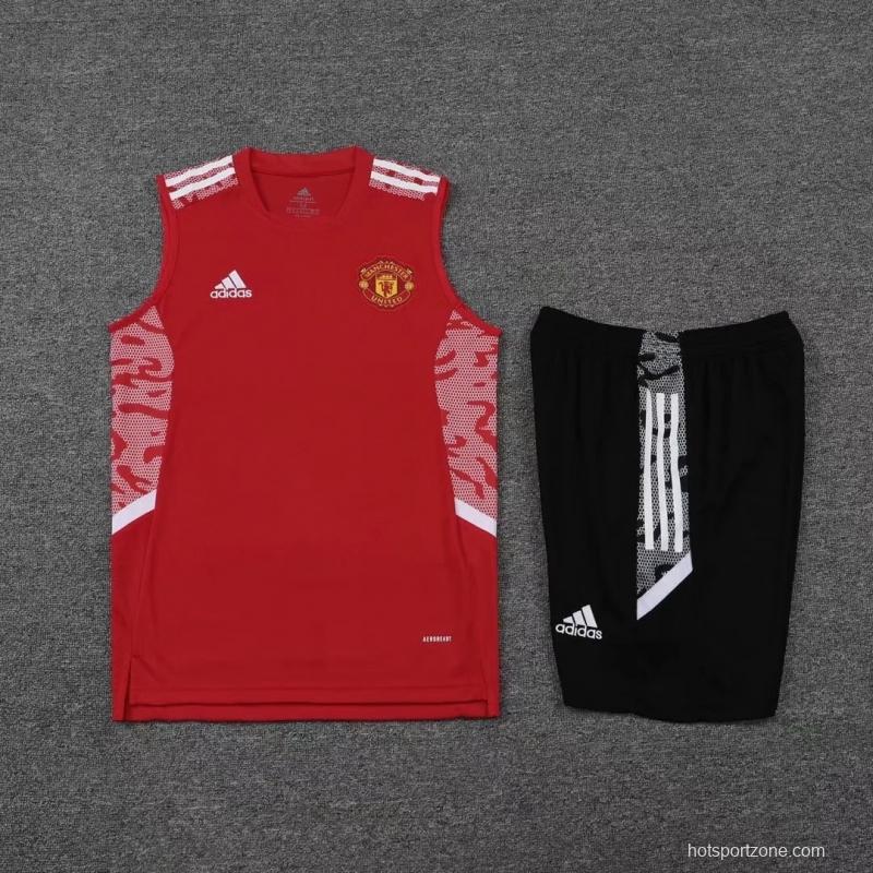 22/23 Manchester United Pre-Training Jersey Red Vest