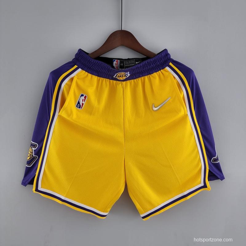 75th Anniversary Los Angeles Lakers Yellow NBA Shorts