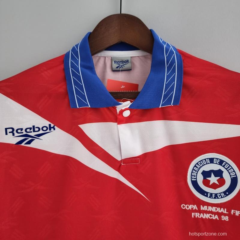 Retro Long Sleeve 1998 Chile Home Soccer Jersey