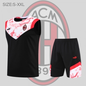 22/23 AC Milan Vest Training Jersey Kit Black Red