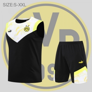 2022 Borussia Dortmund Vest Training Jersey Kit Black And White