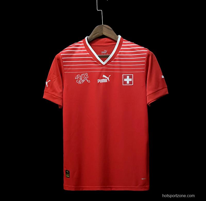 2022 Switzerland Home Soccer Jersey