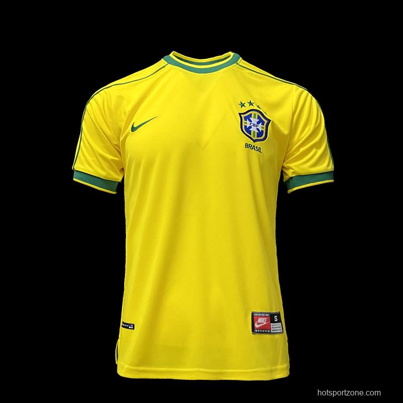 Retro 1998 Brazil Home Soccer Jersey