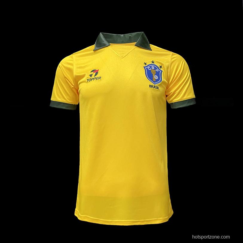 Retro 1988 Brazil Home Soccer Jersey