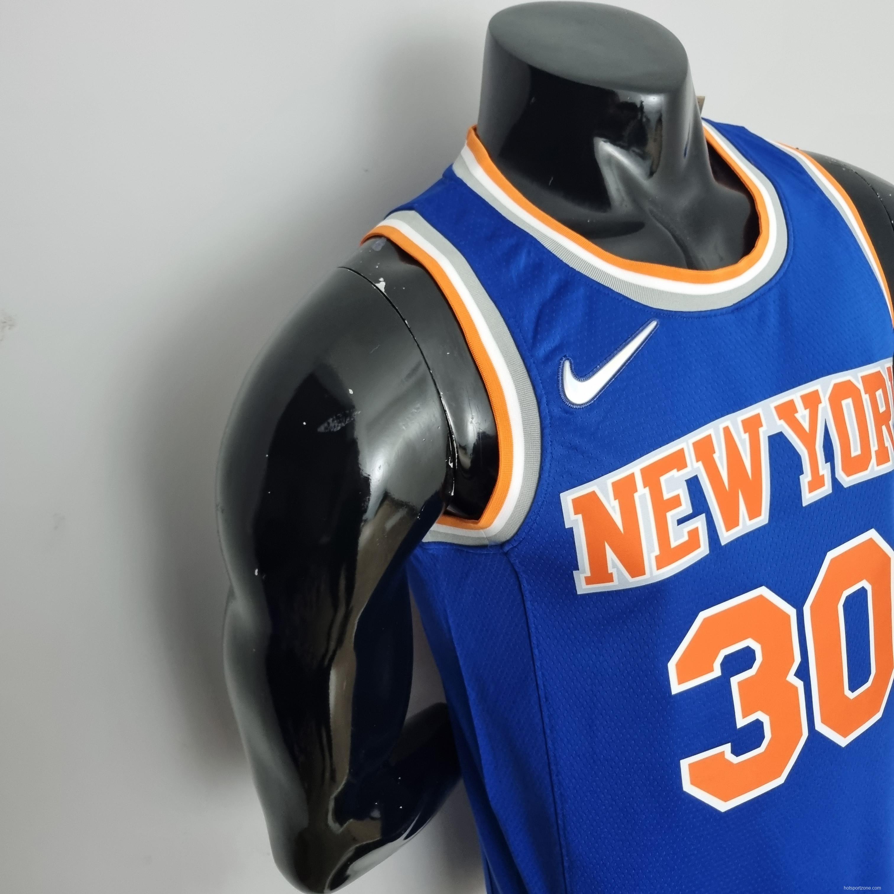 75th Anniversary Randle #30 New York Knicks Blue NBA Jersey