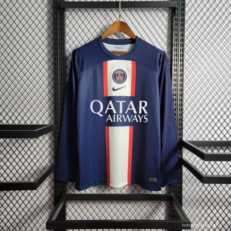 22/23 Long Sleeve PSG Paris Home Soccer Jersey