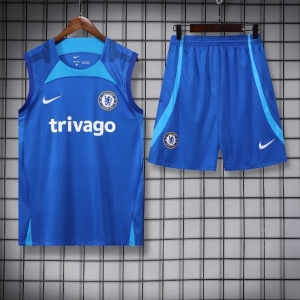 22/23 Chelsea Blue Pre-match Training Jersey Vest+Shorts
