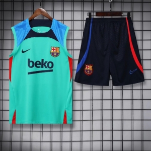 22/23 Barcelona Green Pre-match Training Jersey Vest+Shorts