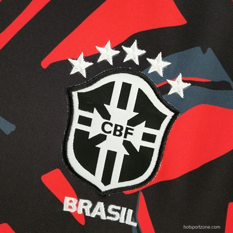 2022 Brazil Training Jersey Red Black