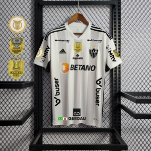22/23 All Sponsors + Patch Atletico Mineiro Away Soccer Jersey