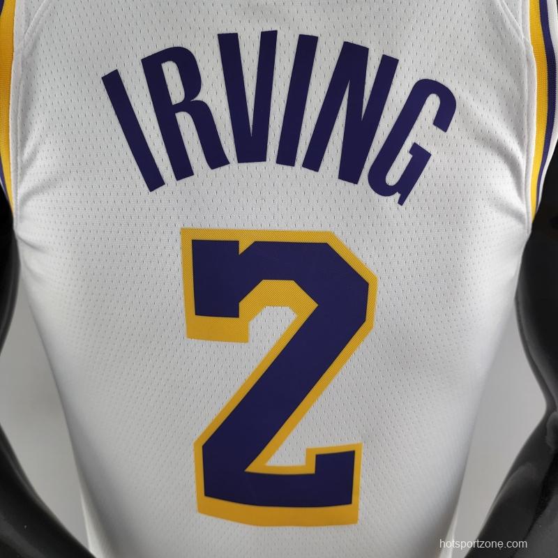 75th Anniversary IRVING #2 Los Angeles Lakers White NBA Jersey