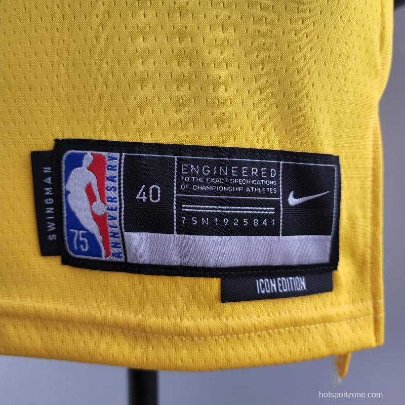 75th Anniversary TOSCANO #95 Los Angeles Lakers Yellow NBA Jersey